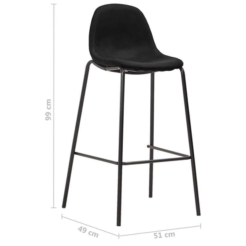 Casa si Gradina - Mobilier - Scaune si fotolii - Scaune - Scaune de bar, 2 buc., negru, material textil - Infinity.ro