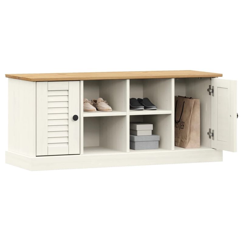 Casa si Gradina - Mobilier - Organizare si depozitare - Bancute - Banca de pantofi VIGO, alb, 106x35x45 cm, lemn masiv de pin - Infinity.ro