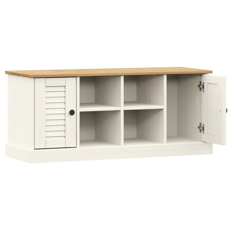 Casa si Gradina - Mobilier - Organizare si depozitare - Bancute - Banca de pantofi VIGO, alb, 106x35x45 cm, lemn masiv de pin - Infinity.ro