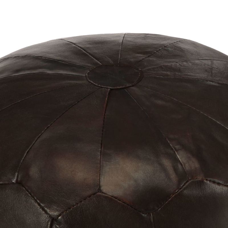 Casa si Gradina - Mobilier - Scaune si fotolii - Fotolii - Fotoliu puf, maro inchis, 40 x 35 cm, piele naturala de capra - Infinity.ro