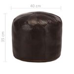 Casa si Gradina - Mobilier - Scaune si fotolii - Fotolii - Fotoliu puf, maro inchis, 40 x 35 cm, piele naturala de capra - Infinity.ro