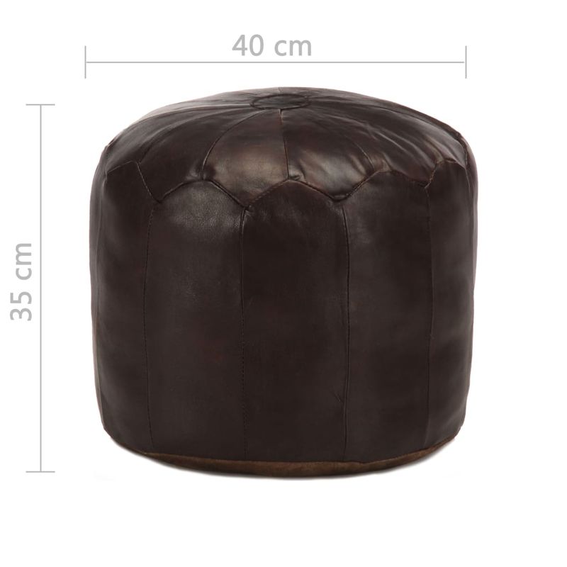 Casa si Gradina - Mobilier - Scaune si fotolii - Fotolii - Fotoliu puf, maro inchis, 40 x 35 cm, piele naturala de capra - Infinity.ro