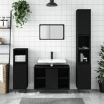 Casa si Gradina - Mobilier - Mobilier baie - Comode baie - Comoda pentru baie, negru, 80x33x60 cm, lemn compozit - Infinity.ro