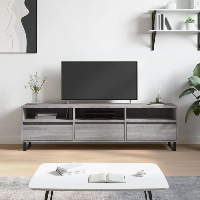Casa si Gradina - Mobilier - Comode si corpuri - Comode - Comoda TV, gri sonoma, 150x30x44,5 cm, lemn prelucrat - Infinity.ro