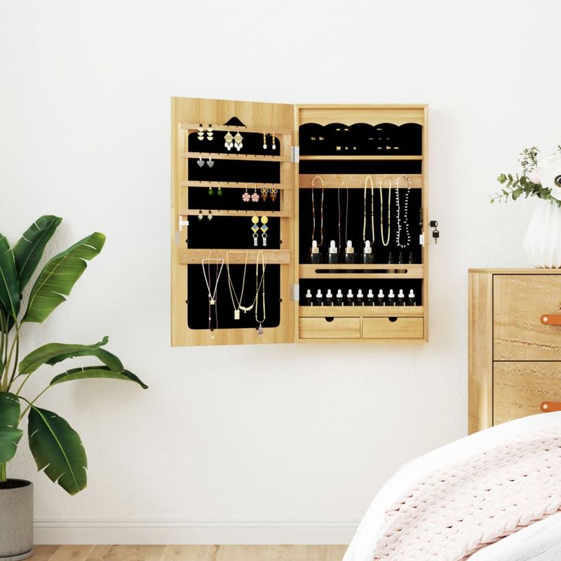 Casa si Gradina - Decoratiuni - Oglinzi - Dulap de bijuterii cu oglinda montat pe perete 37,5x10x67 cm - Infinity.ro