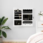 Casa si Gradina - Decoratiuni - Oglinzi - Dulap de bijuterii cu oglinda de perete, alb, 37,5x10x67 cm - Infinity.ro