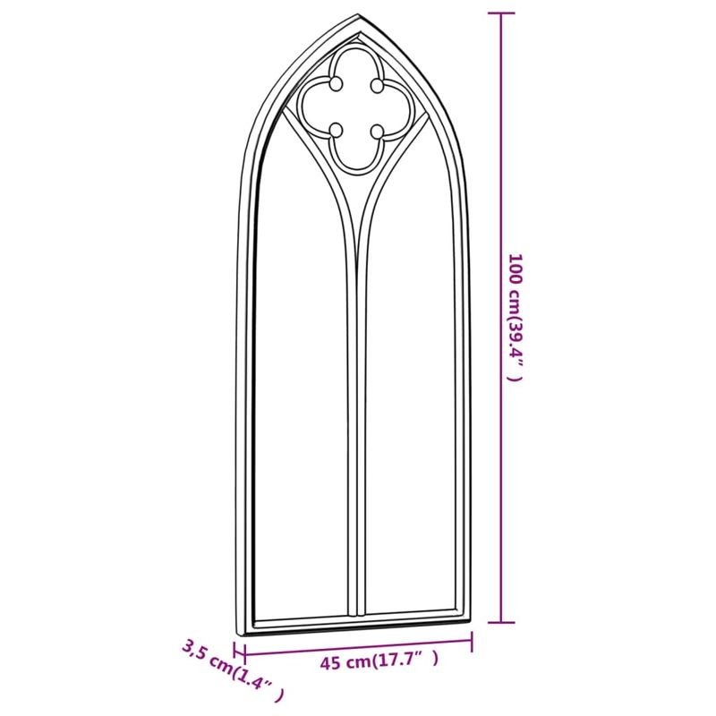 Casa si Gradina - Decoratiuni - Oglinzi - Oglinda,negru, 100x45 cm,fier, pentru utilizare in interior - Infinity.ro