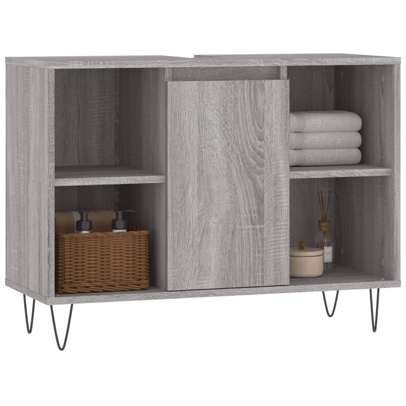 Casa si Gradina - Mobilier - Mobilier baie - Corpuri baie - Dulap pentru baie, gri sonoma, 80x33x60 cm, lemn compozit - Infinity.ro
