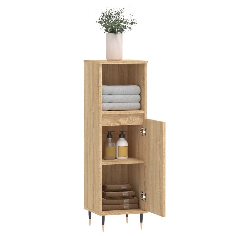 Casa si Gradina - Mobilier - Mobilier baie - Corpuri baie - Dulap de baie, stejar sonoma, 30x30x100 cm, lemn prelucrat - Infinity.ro