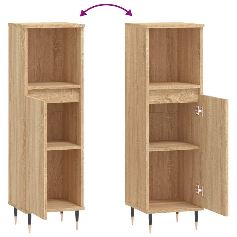 Casa si Gradina - Mobilier - Mobilier baie - Corpuri baie - Dulap de baie, stejar sonoma, 30x30x100 cm, lemn prelucrat - Infinity.ro