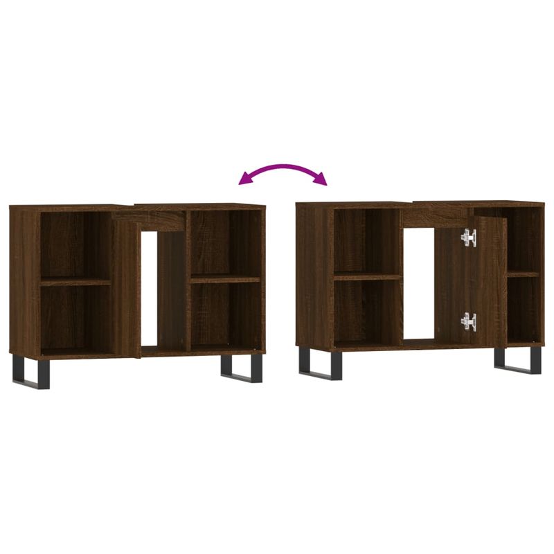 Casa si Gradina - Mobilier - Mobilier baie - Comode baie - Comoda pentru baie, stejar maro, 80x33x60 cm, lemn compozit - Infinity.ro