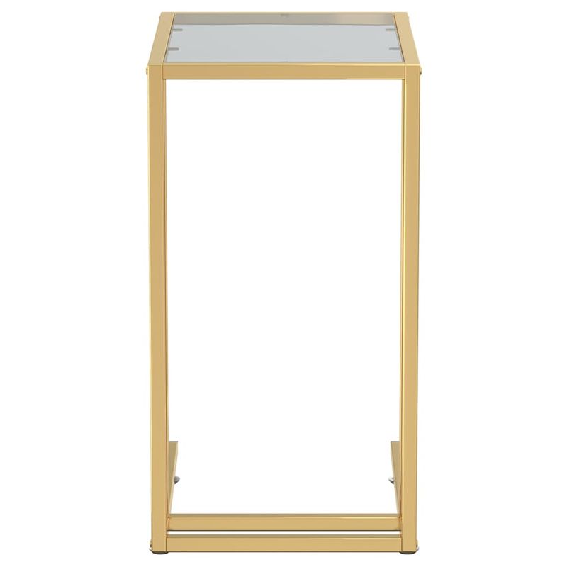 Casa si Gradina - Mobilier - Mese si birouri - Mese living - Masa laterala calculator negru 50x35x65 cm sticla transparenta - Infinity.ro