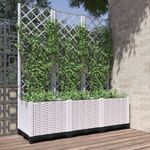 Casa si Gradina - Gradinarit si plante - Plante si ghivece - Ghivece si suporturi - Jardiniera de gradina cu spalier, alb, 120x40x136 cm PP - Infinity.ro