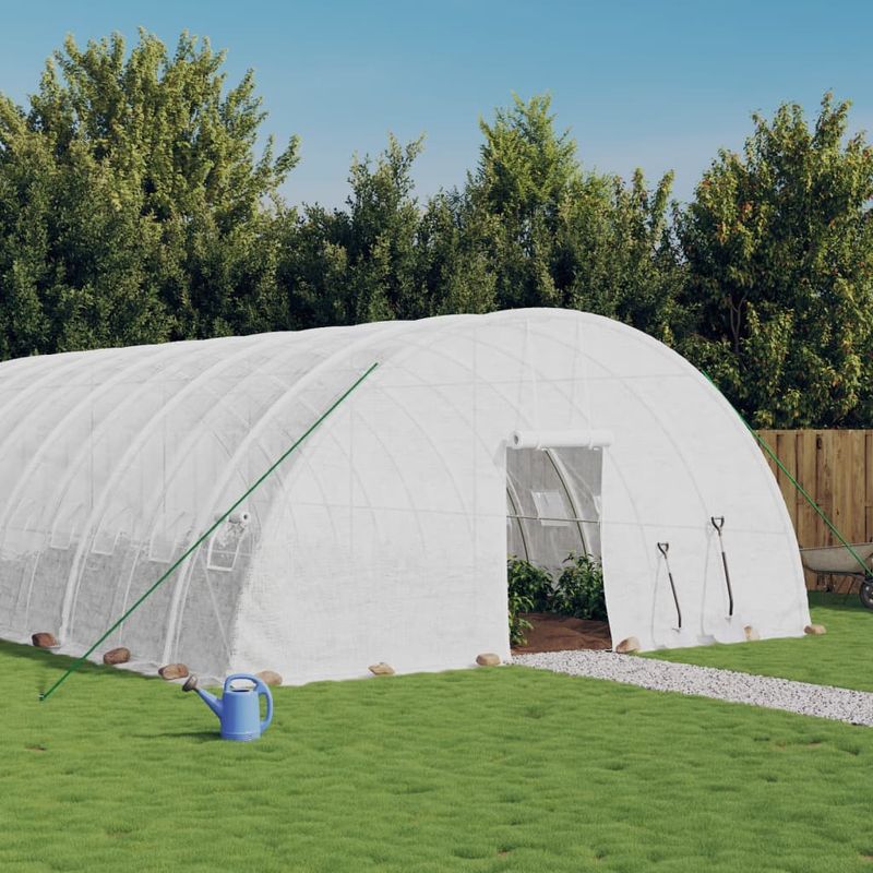 Casa si Gradina - Gradinarit si plante - Sere si solarii - Sera cu cadru din otel, alb, 36 m², 6x6x2,85 m - Infinity.ro