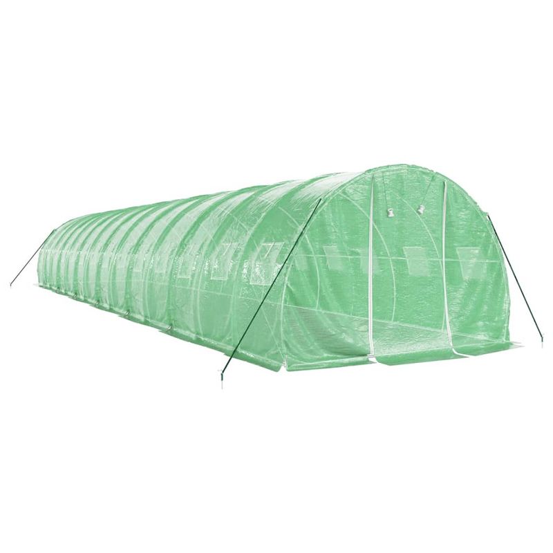 Casa si Gradina - Gradinarit si plante - Sere si solarii - Sera cu cadru din otel, verde, 42 m², 14x3x2 m - Infinity.ro