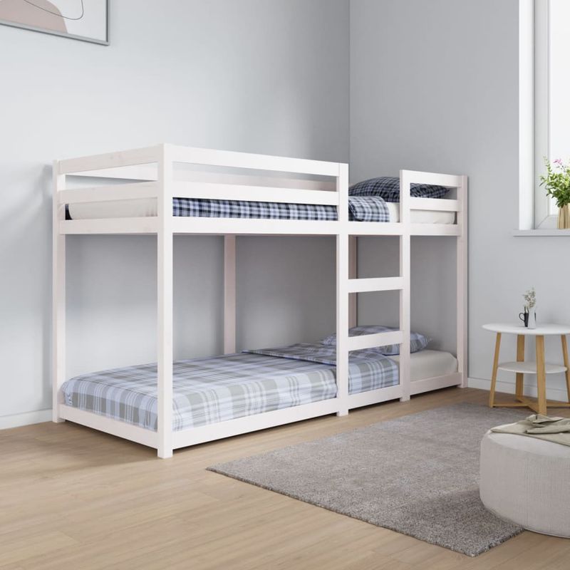 Casa si Gradina - Mobilier - Paturi si accesorii - Paturi - Pat supraetajat, alb, 75x190 cm, lemn masiv de pin - Infinity.ro