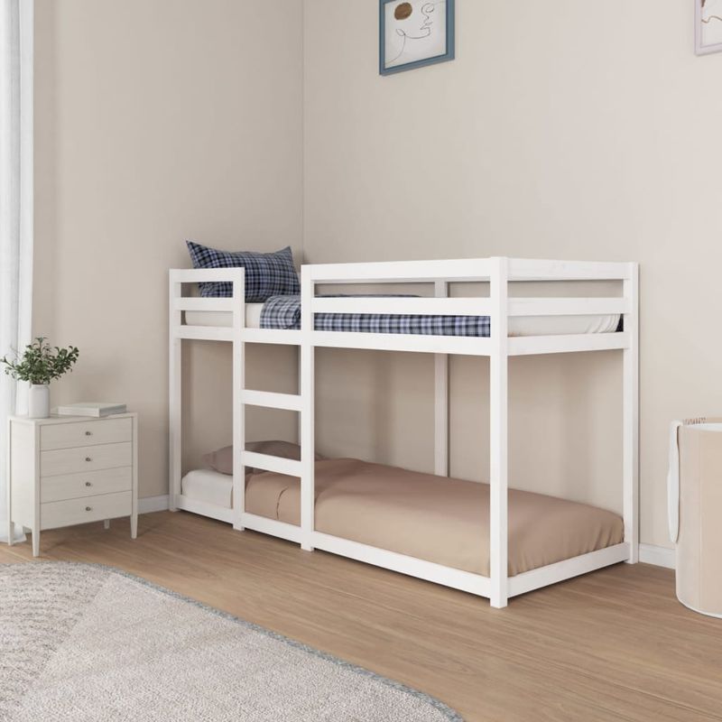 Casa si Gradina - Mobilier - Paturi si accesorii - Paturi - Pat supraetajat, alb, 75x190 cm, lemn masiv de pin - Infinity.ro