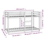 Casa si Gradina - Mobilier - Paturi si accesorii - Paturi - Pat supraetajat, alb, 75x190 cm, lemn masiv de pin - Infinity.ro