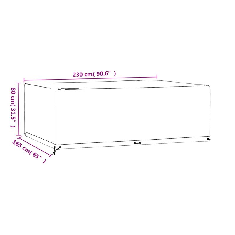 Casa si Gradina - Textile si covoare - Huse pentru mobilier - Huse mobila gradina, 2 buc, 12 ocheti 230x165x80cm, rectangular - Infinity.ro