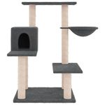 Petshop - Accesorii petshop - Jucarii animale - Ansambluri de joaca - Ansamblu pisici cu stalpi din funie sisal, gri inchis, 82,5 cm - Infinity.ro
