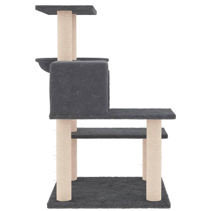 Petshop - Accesorii petshop - Jucarii animale - Ansambluri de joaca - Ansamblu pisici cu stalpi din funie sisal, gri inchis, 82,5 cm - Infinity.ro