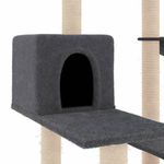 Petshop - Accesorii petshop - Jucarii animale - Ansambluri de joaca - Ansamblu pisici cu stalpi din funie sisal, gri inchis, 82,5 cm - Infinity.ro