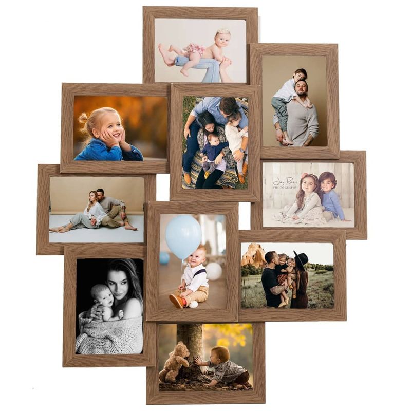 Market - Cadouri - Rame si albume foto - Rama foto colaj, maro deschis, 10 x foto (13x18 cm), MDF - Infinity.ro