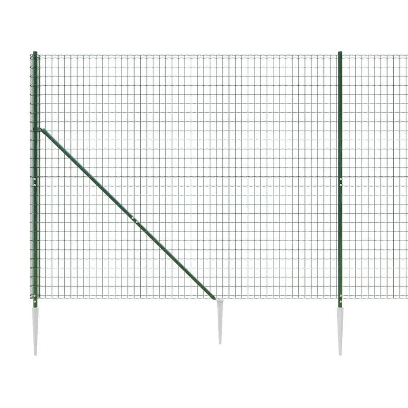 Casa si Gradina - Gradina si terasa - Garduri, panouri si accesorii - Gard plasa de sarma cu tarusi de fixare, verde, 2x25 m - Infinity.ro