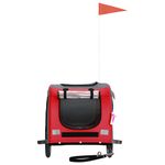 Petshop - Accesorii petshop - Culcusuri si custi - Genti si articole transport - Remorca bicicleta animale companie, rosu/gri textil oxford/fier - Infinity.ro