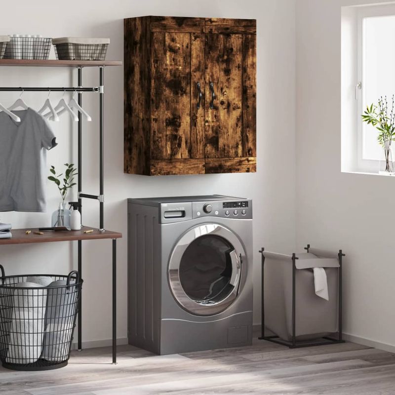 Casa si Gradina - Mobilier - Comode si corpuri - Comode - Dulap pe perete, stejar afumat, 69,5x34x90 cm, lemn prelucrat - Infinity.ro