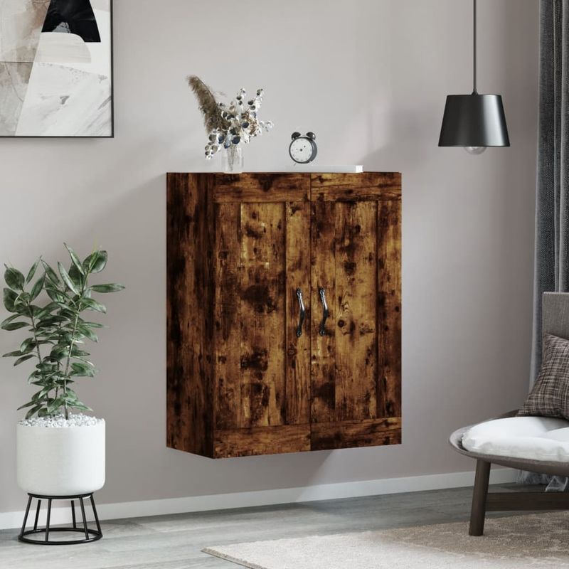 Casa si Gradina - Mobilier - Comode si corpuri - Comode - Dulap pe perete, stejar afumat, 69,5x34x90 cm, lemn prelucrat - Infinity.ro