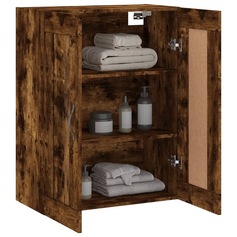 Casa si Gradina - Mobilier - Comode si corpuri - Comode - Dulap pe perete, stejar afumat, 69,5x34x90 cm, lemn prelucrat - Infinity.ro