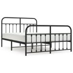 Casa si Gradina - Mobilier - Paturi si accesorii - Paturi - Cadru pat metalic cu tablie de cap/picioare, negru, 140x200 cm - Infinity.ro