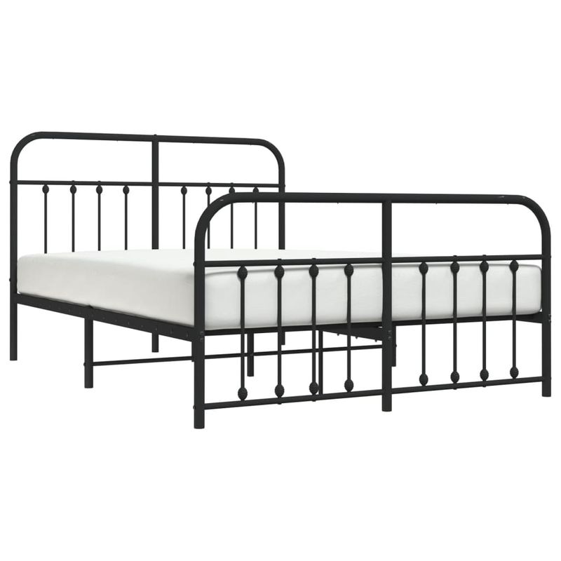 Casa si Gradina - Mobilier - Paturi si accesorii - Paturi - Cadru pat metalic cu tablie de cap/picioare, negru, 140x200 cm - Infinity.ro
