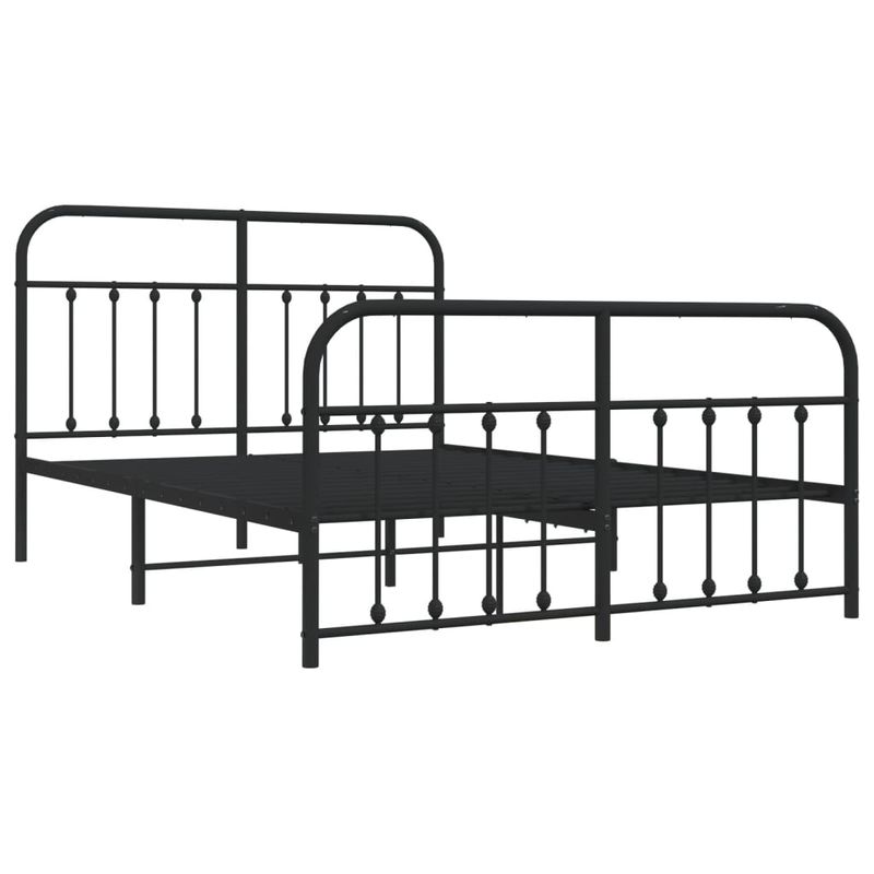 Casa si Gradina - Mobilier - Paturi si accesorii - Paturi - Cadru pat metalic cu tablie de cap/picioare, negru, 140x200 cm - Infinity.ro