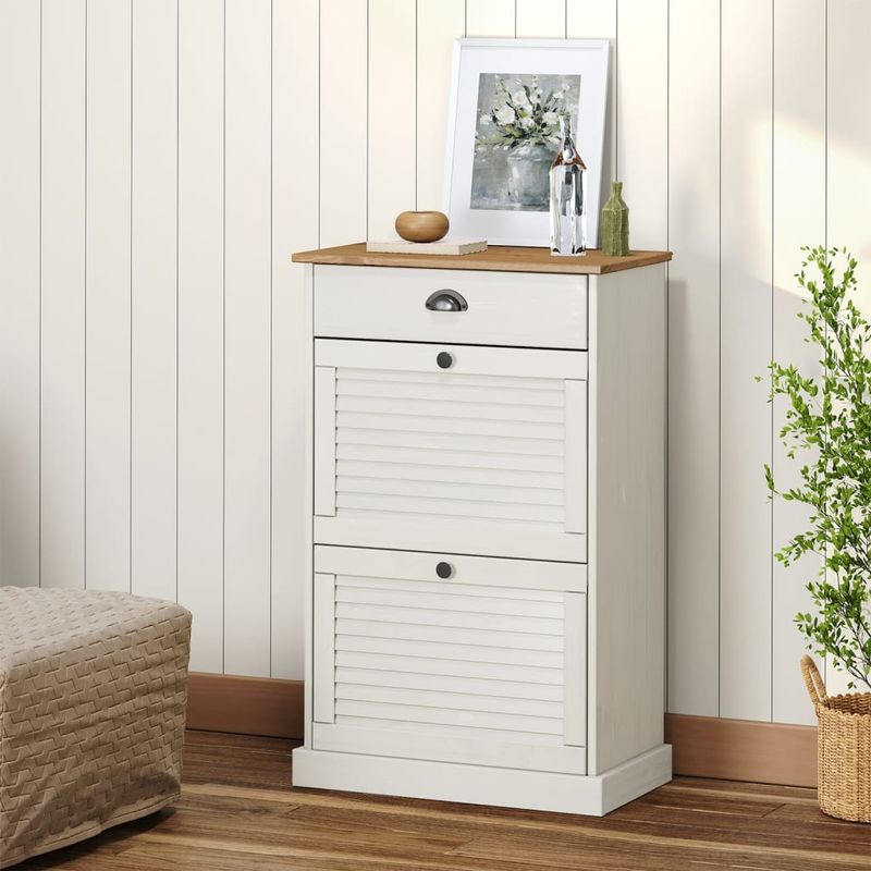 Casa si Gradina - Mobilier - Organizare si depozitare - Organizator incaltaminte - Dulap de pantofi VIGO, 60x35x96 cm, alb, lemn masiv de pin - Infinity.ro