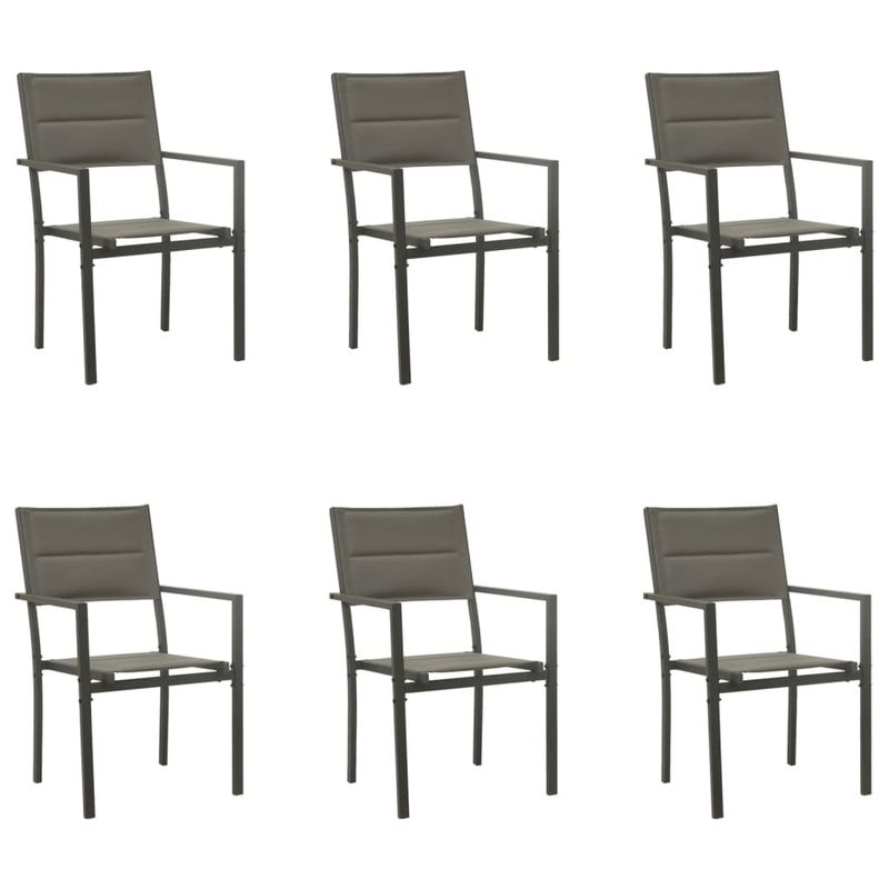 Casa si Gradina - Gradina si terasa - Mobilier exterior - Seturi mobila gradina - Set mobilier de gradina, 7 piese, negru, otel si textilena - Infinity.ro