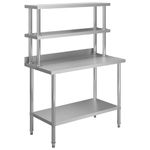 Casa si Gradina - Mobilier - Comode si corpuri - Corpuri bucatarie - Masa de lucru bucatarie, raft superior, 120x60x150 cm, otel - Infinity.ro