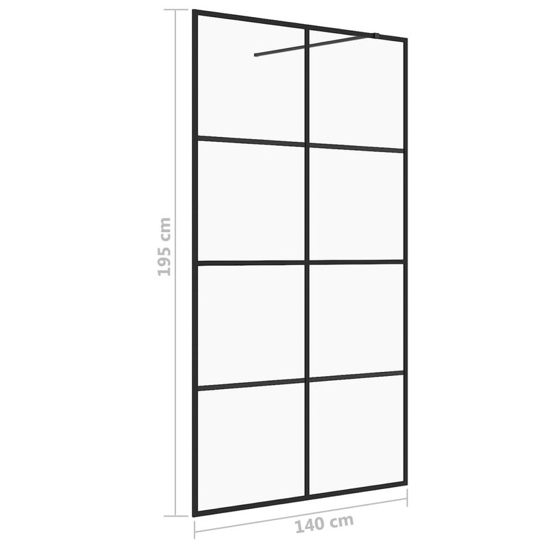 Casa si Gradina - Sanitare - Cazi si cabine de dus - Paravane si usi - Paravan de dus walk-in negru 140x95 cm sticla ESG transparenta - Infinity.ro