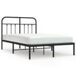 Casa si Gradina - Mobilier - Paturi si accesorii - Paturi - Cadru de pat metalic cu tablie, negru, 120x200 cm - Infinity.ro
