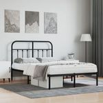 Casa si Gradina - Mobilier - Paturi si accesorii - Paturi - Cadru de pat metalic cu tablie, negru, 120x200 cm - Infinity.ro