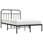 Casa si Gradina - Mobilier - Paturi si accesorii - Paturi - Cadru de pat metalic cu tablie, negru, 120x200 cm - Infinity.ro