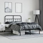 Casa si Gradina - Mobilier - Paturi si accesorii - Paturi - Cadru de pat metalic cu tablie, negru, 120x200 cm - Infinity.ro