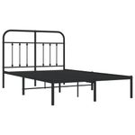 Casa si Gradina - Mobilier - Paturi si accesorii - Paturi - Cadru de pat metalic cu tablie, negru, 120x200 cm - Infinity.ro