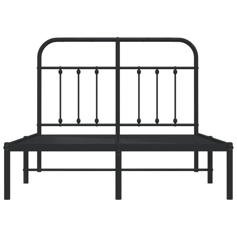 Casa si Gradina - Mobilier - Paturi si accesorii - Paturi - Cadru de pat metalic cu tablie, negru, 120x200 cm - Infinity.ro