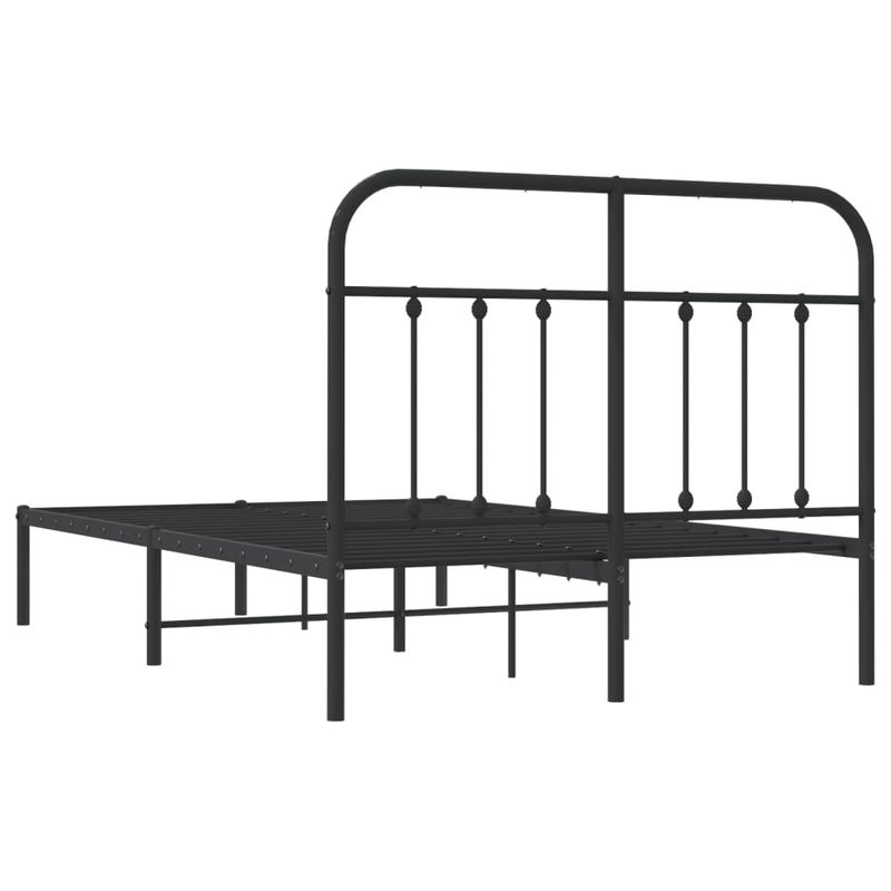 Casa si Gradina - Mobilier - Paturi si accesorii - Paturi - Cadru de pat metalic cu tablie, negru, 120x200 cm - Infinity.ro