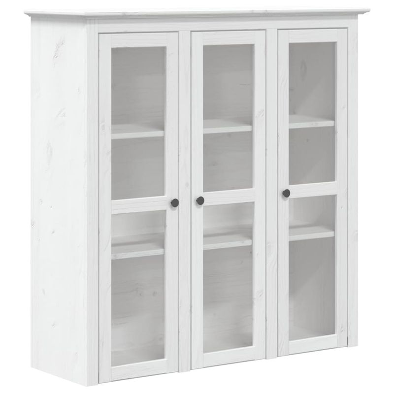 Casa si Gradina - Mobilier - Comode si corpuri - Comode - Dulap cu usi din sticla „BODO”, alb, lemn masiv de pin - Infinity.ro