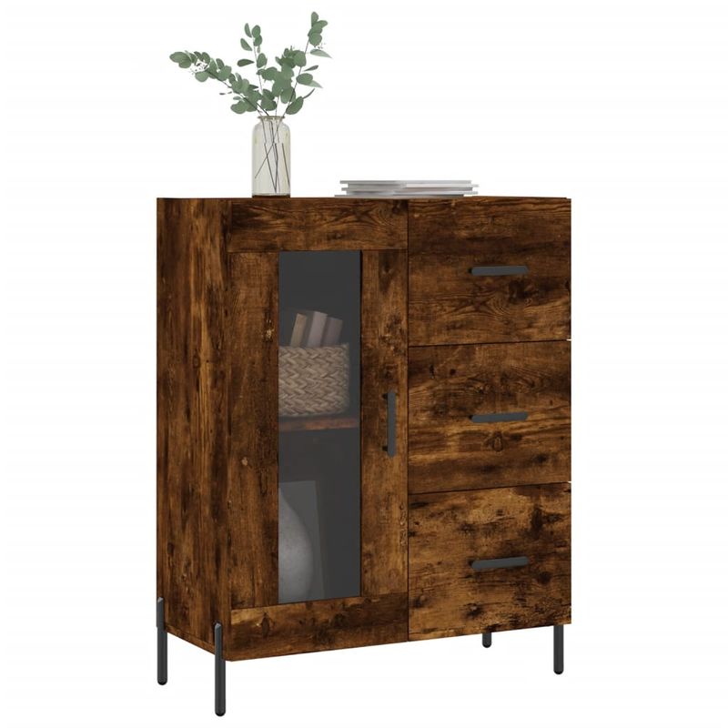 Casa si Gradina - Mobilier - Comode si corpuri - Comode - Servanta, stejar fumuriu, 69,5x34x90 cm, lemn compozit - Infinity.ro