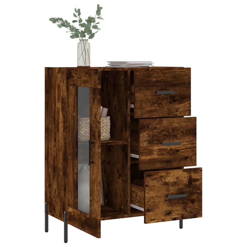 Casa si Gradina - Mobilier - Comode si corpuri - Comode - Servanta, stejar fumuriu, 69,5x34x90 cm, lemn compozit - Infinity.ro