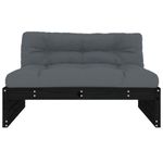 Casa si Gradina - Gradina si terasa - Mobilier exterior - Canapele si fotolii gradina - Canapea de mijloc, 120x80 cm, negru, lemn masiv de pin - Infinity.ro